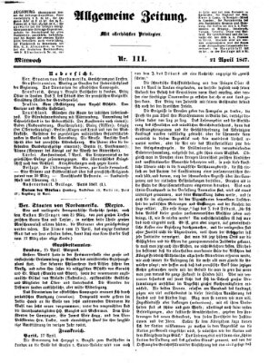 Allgemeine Zeitung Mittwoch 21. April 1847