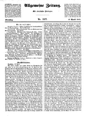 Allgemeine Zeitung Dienstag 27. April 1847