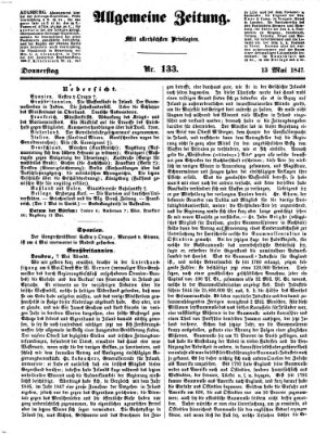 Allgemeine Zeitung Donnerstag 13. Mai 1847