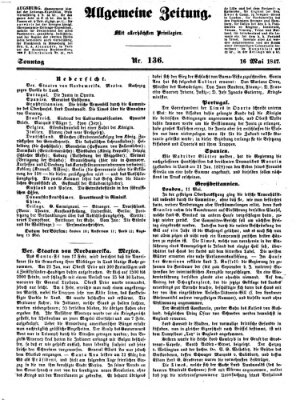 Allgemeine Zeitung Sonntag 16. Mai 1847