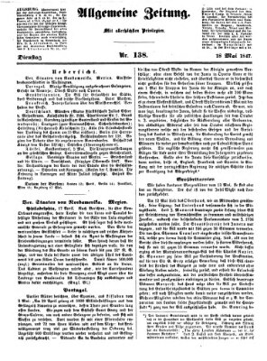 Allgemeine Zeitung Dienstag 18. Mai 1847