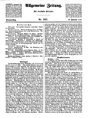 Allgemeine Zeitung Donnerstag 10. Juni 1847