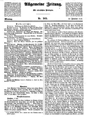 Allgemeine Zeitung Montag 14. Juni 1847