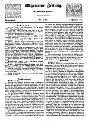 Allgemeine Zeitung Samstag 19. Juni 1847