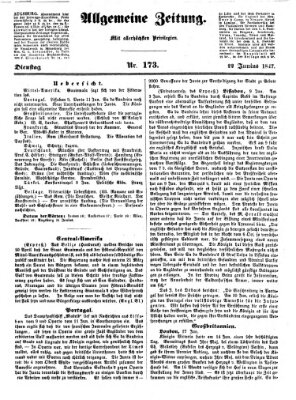 Allgemeine Zeitung Dienstag 22. Juni 1847