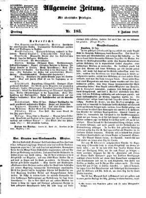 Allgemeine Zeitung Freitag 2. Juli 1847