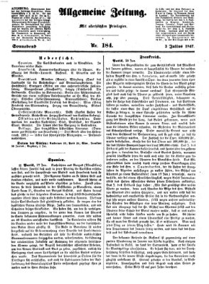 Allgemeine Zeitung Samstag 3. Juli 1847