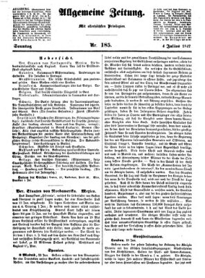 Allgemeine Zeitung Sonntag 4. Juli 1847