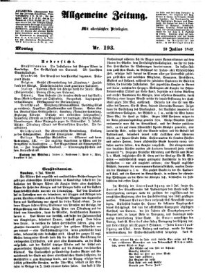 Allgemeine Zeitung Montag 12. Juli 1847