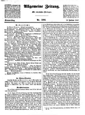 Allgemeine Zeitung Donnerstag 15. Juli 1847