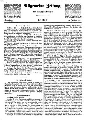 Allgemeine Zeitung Dienstag 20. Juli 1847