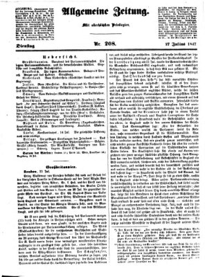 Allgemeine Zeitung Dienstag 27. Juli 1847