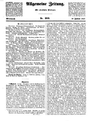 Allgemeine Zeitung Mittwoch 28. Juli 1847