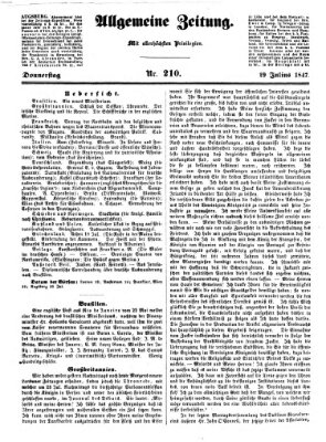 Allgemeine Zeitung Donnerstag 29. Juli 1847