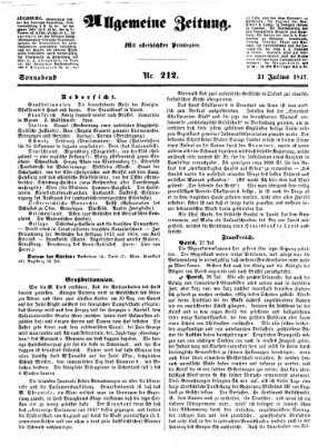 Allgemeine Zeitung Samstag 31. Juli 1847