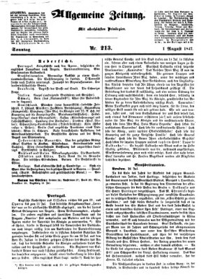 Allgemeine Zeitung Sonntag 1. August 1847