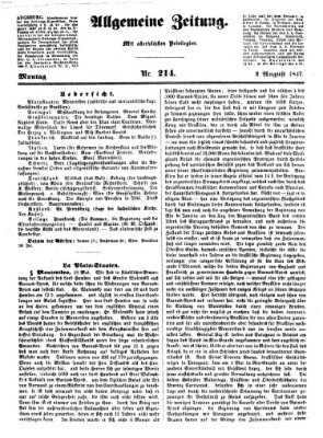 Allgemeine Zeitung Montag 2. August 1847