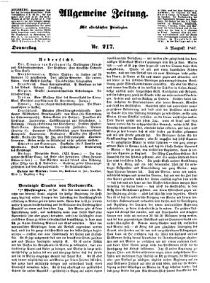 Allgemeine Zeitung Donnerstag 5. August 1847