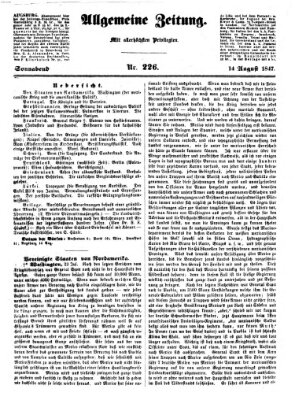 Allgemeine Zeitung Samstag 14. August 1847