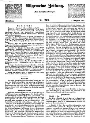 Allgemeine Zeitung Dienstag 17. August 1847