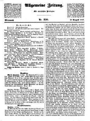 Allgemeine Zeitung Mittwoch 18. August 1847