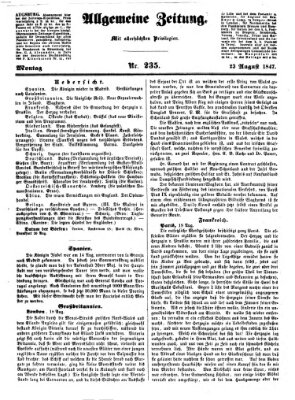 Allgemeine Zeitung Montag 23. August 1847