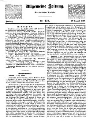 Allgemeine Zeitung Freitag 27. August 1847