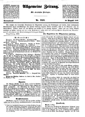 Allgemeine Zeitung Samstag 28. August 1847