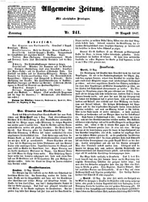 Allgemeine Zeitung Sonntag 29. August 1847