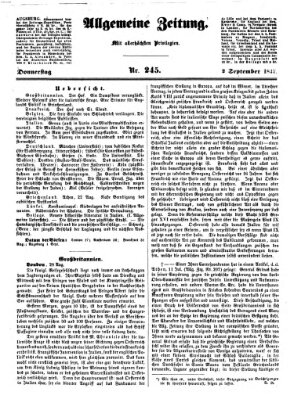 Allgemeine Zeitung Donnerstag 2. September 1847