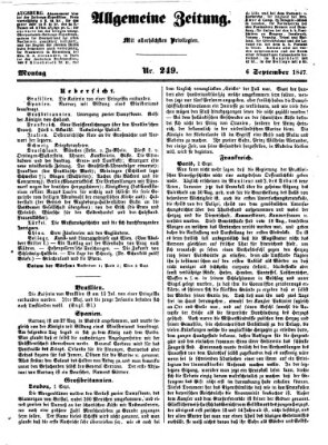 Allgemeine Zeitung Montag 6. September 1847