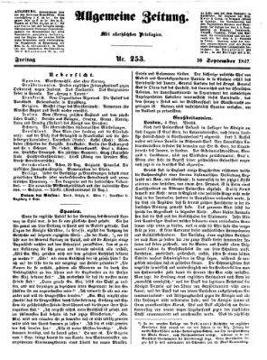 Allgemeine Zeitung Freitag 10. September 1847