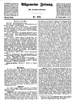 Allgemeine Zeitung Donnerstag 16. September 1847