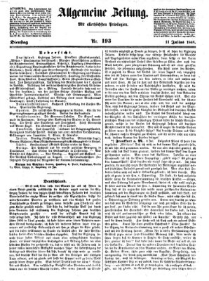 Allgemeine Zeitung Dienstag 11. Juli 1848