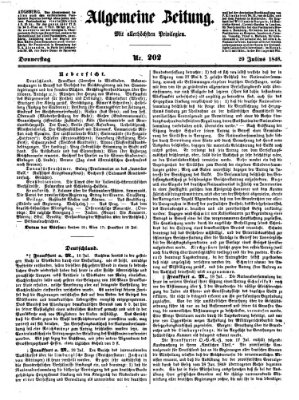 Allgemeine Zeitung Donnerstag 20. Juli 1848