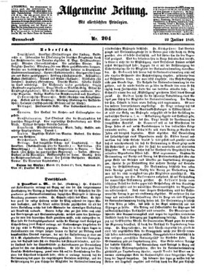 Allgemeine Zeitung Samstag 22. Juli 1848