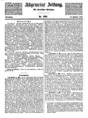 Allgemeine Zeitung Sonntag 23. Juli 1848