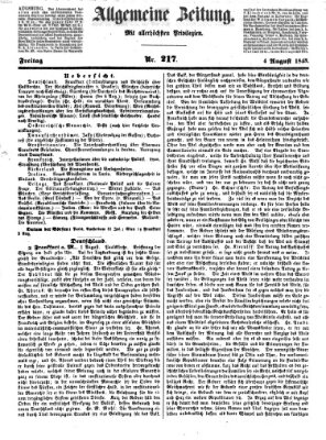 Allgemeine Zeitung Freitag 4. August 1848