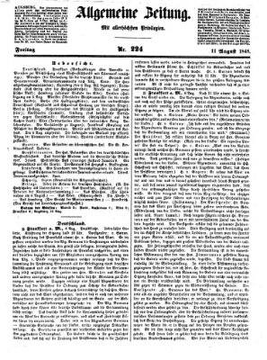 Allgemeine Zeitung Freitag 11. August 1848