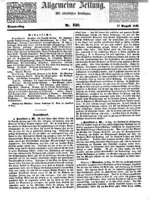 Allgemeine Zeitung Donnerstag 17. August 1848