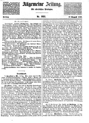 Allgemeine Zeitung Freitag 18. August 1848