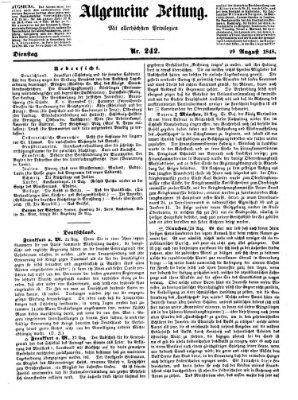 Allgemeine Zeitung Dienstag 29. August 1848