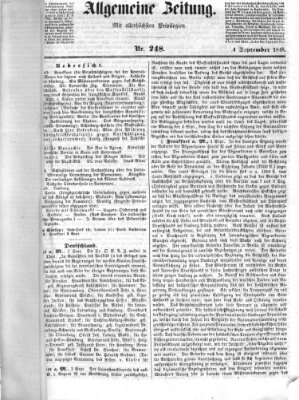 Allgemeine Zeitung Montag 4. September 1848