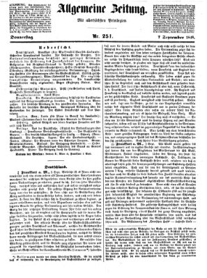 Allgemeine Zeitung Donnerstag 7. September 1848