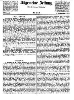 Allgemeine Zeitung Mittwoch 13. September 1848