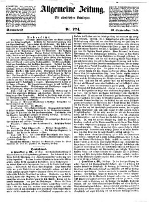 Allgemeine Zeitung Samstag 30. September 1848