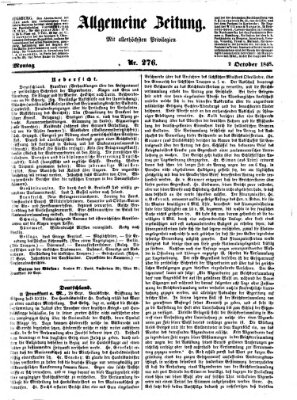 Allgemeine Zeitung Montag 2. Oktober 1848