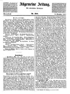 Allgemeine Zeitung Samstag 14. Oktober 1848