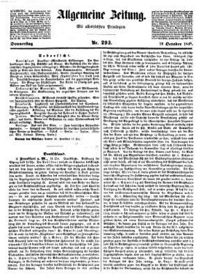 Allgemeine Zeitung Donnerstag 19. Oktober 1848