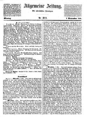 Allgemeine Zeitung Montag 6. November 1848